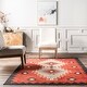 preview thumbnail 27 of 28, Nuloom Imelda SpinClean Aztec Machine Washable Area Rug