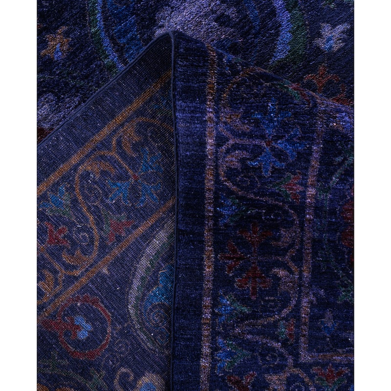 Overdyed One-of-a-Kind Hand-Knotted Area Rug - Navy - 9' 3" x 11' 10"