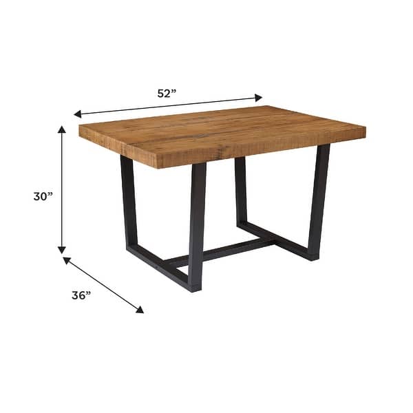 Walker Edison Solid Wood 52-inch Distressed Dining Table - Bed Bath ...