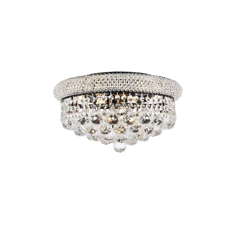 Somette Geneva 8-light 16-inch Flush-Mount Chandelier - 16 Inch - Black