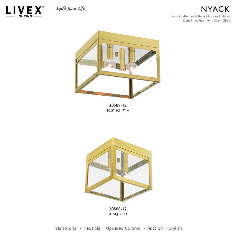 Livex Lighting Nyack 4 Light 11" Wide Flush Mount Square Ceiling