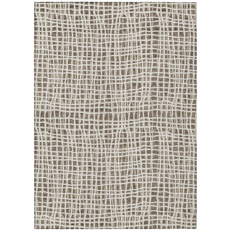 HomeRoots Striped Transitional Rectangle Outdoor Rug