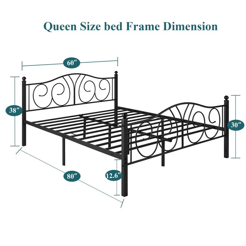 Taomika 3-Pieces Bedroom Sets with Black Bed Frame
