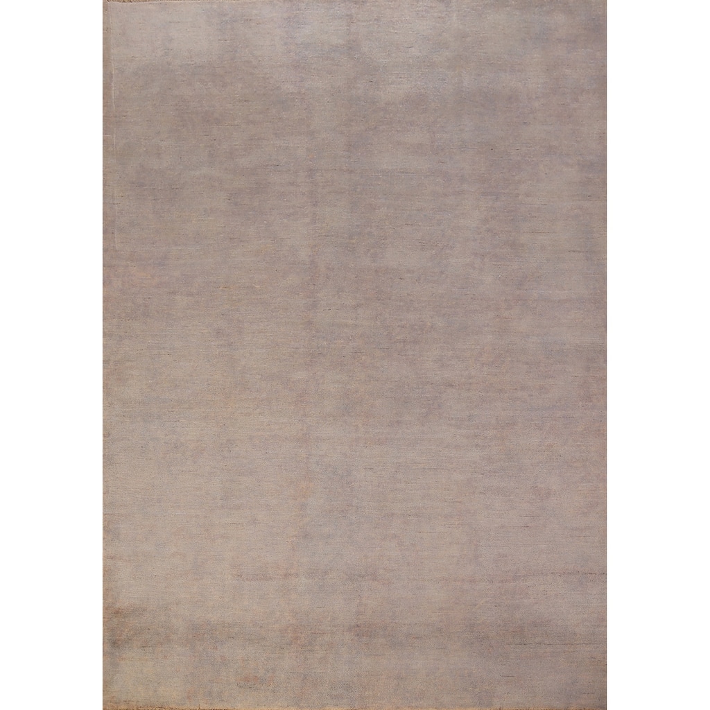 Gray & Beige Modern Gabbeh Oriental Area Rug Handmade Wool Carpet - 6'8" x 8'10"