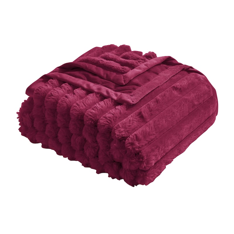 Empyrean Microplush Fleece Blanket - Ultra-Soft - Cozy Fuzzy Warm - Full - Berry