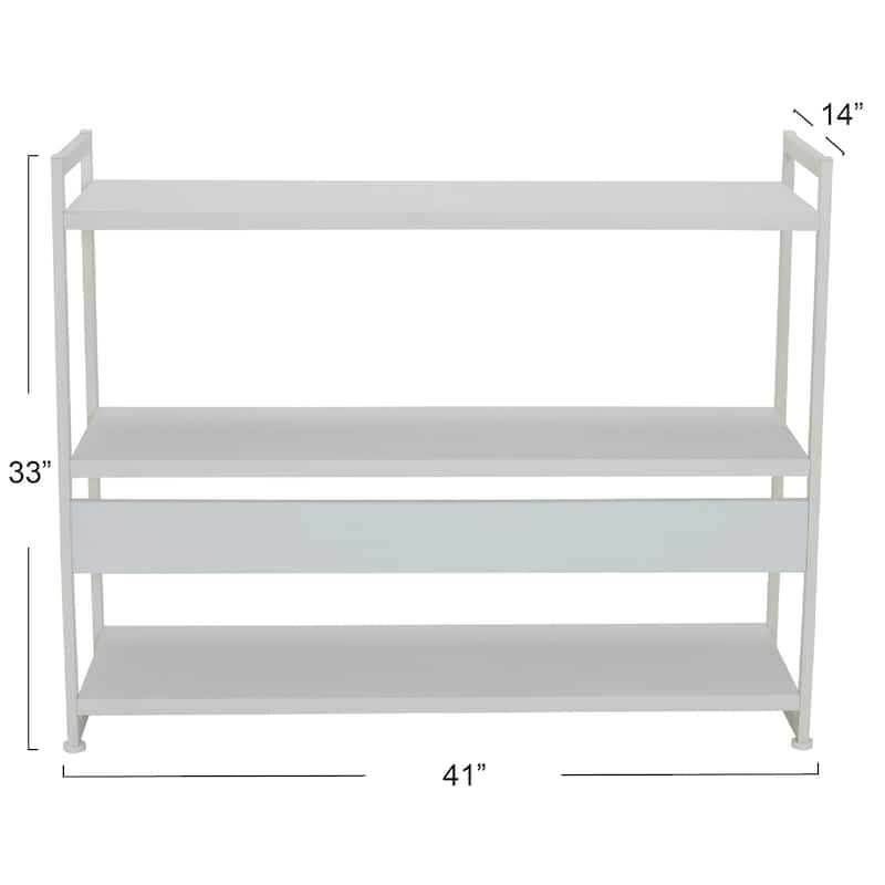Household Essentials 3 Shelf Open Storage Bookshelf - 13.8"L x 40.5"W x 32.5"H