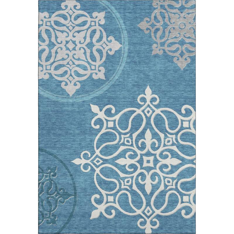 Premium Washable Super Soft Transitional Scroll Mayfield Rug
