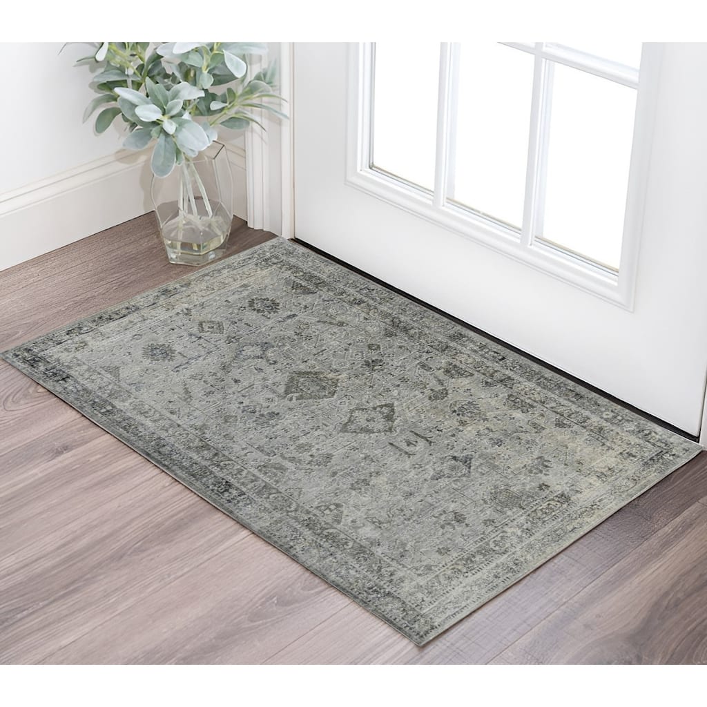 HomeRoots Medallion Transitional Rectangle Area Rug
