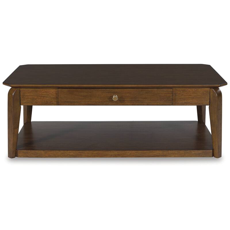 Signature Design by Ashley Trenmour Brown Coffee Table - 50"W x 28"D x 18"H