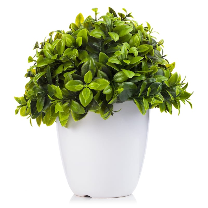 Enova Home Artificial Eucalyptus Fake Plants in White Pot and Planter for Home Office Decoration