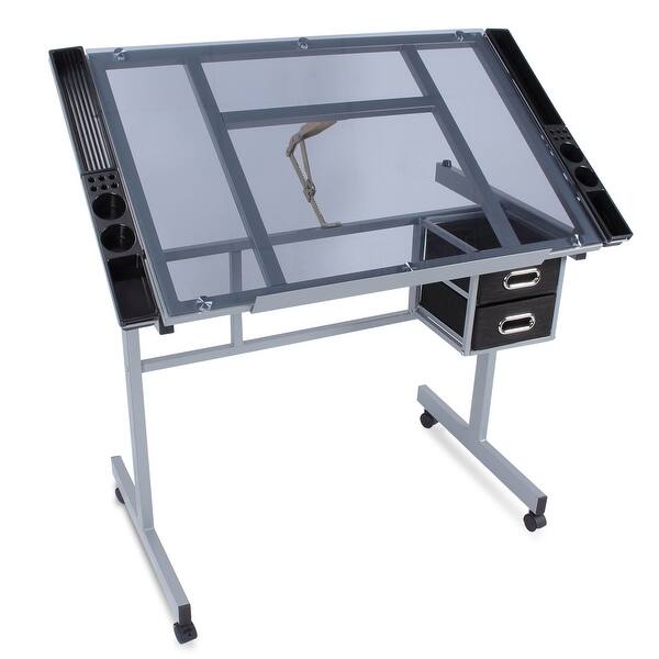 Shop Belleze Adjustable Drafting Drawing Craft Table Art Glass