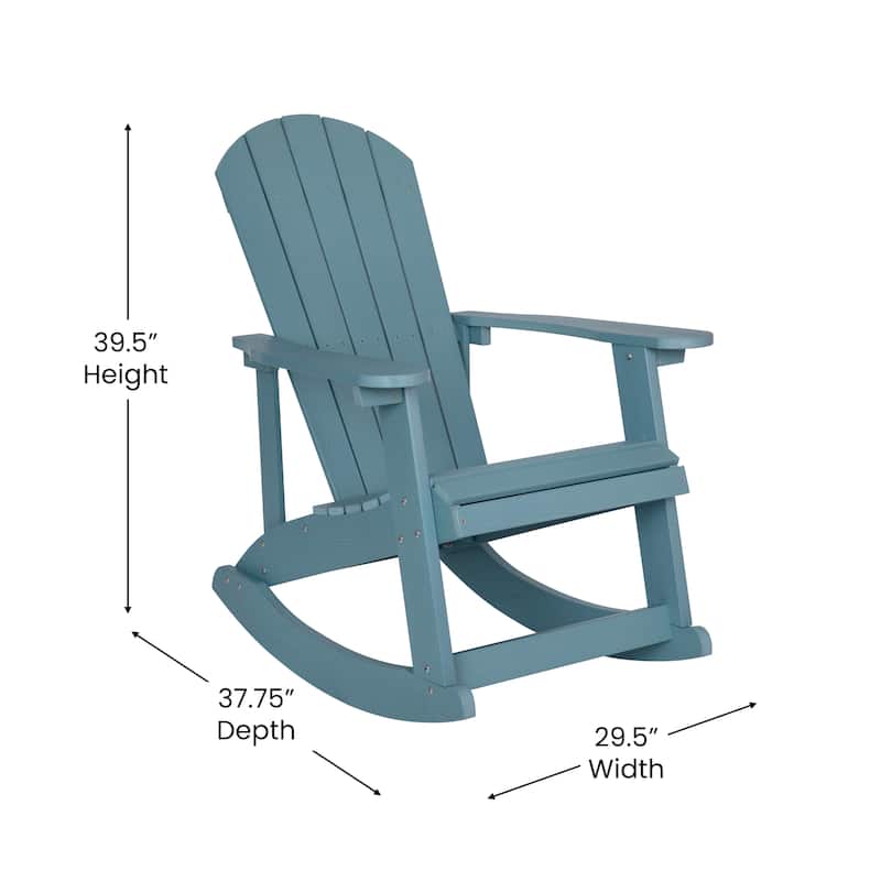 Adirondack Poly Resin Rocking Chairs for Indoor/Outdoor Use - 2 Pack