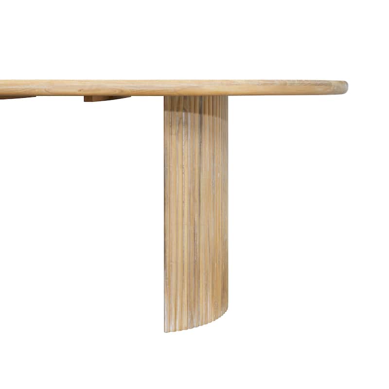 NPD Furniture Aniston 92.5 Inch Oval Dining Table - Natural Whitewash