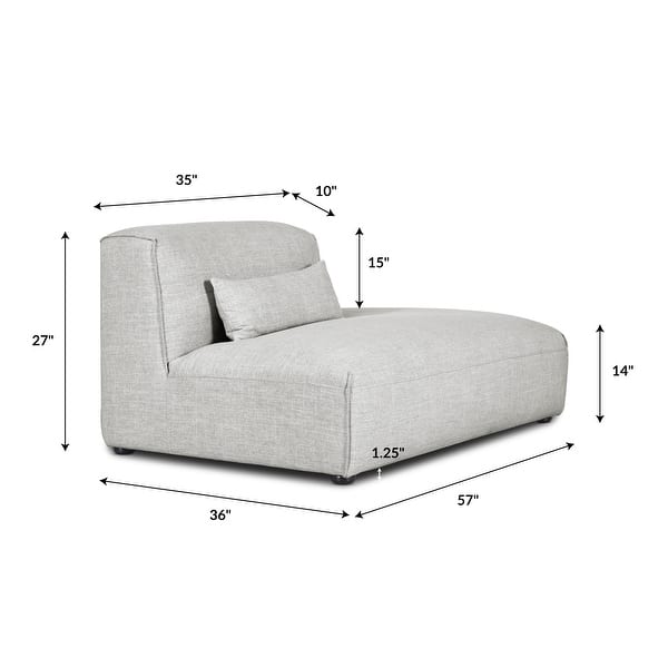 Poly and Bark Infina Right Armless Chaise Modular Sofa Bed Bath