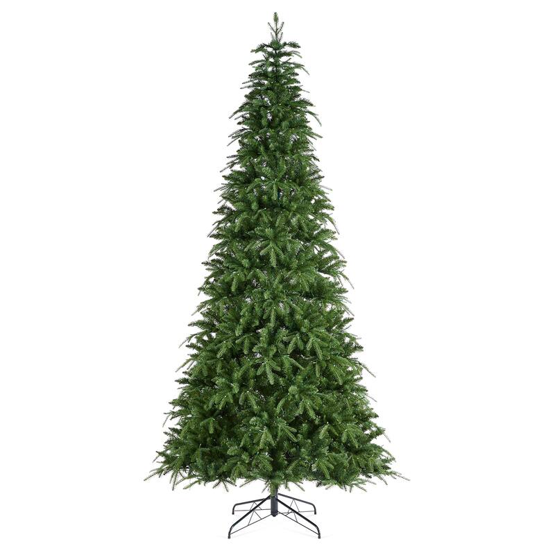 Glitzhome 7.5FT/9FT/11FT/15FT Pre-Lit Green Slim Fir Artificial Christmas Tree with Remote Control