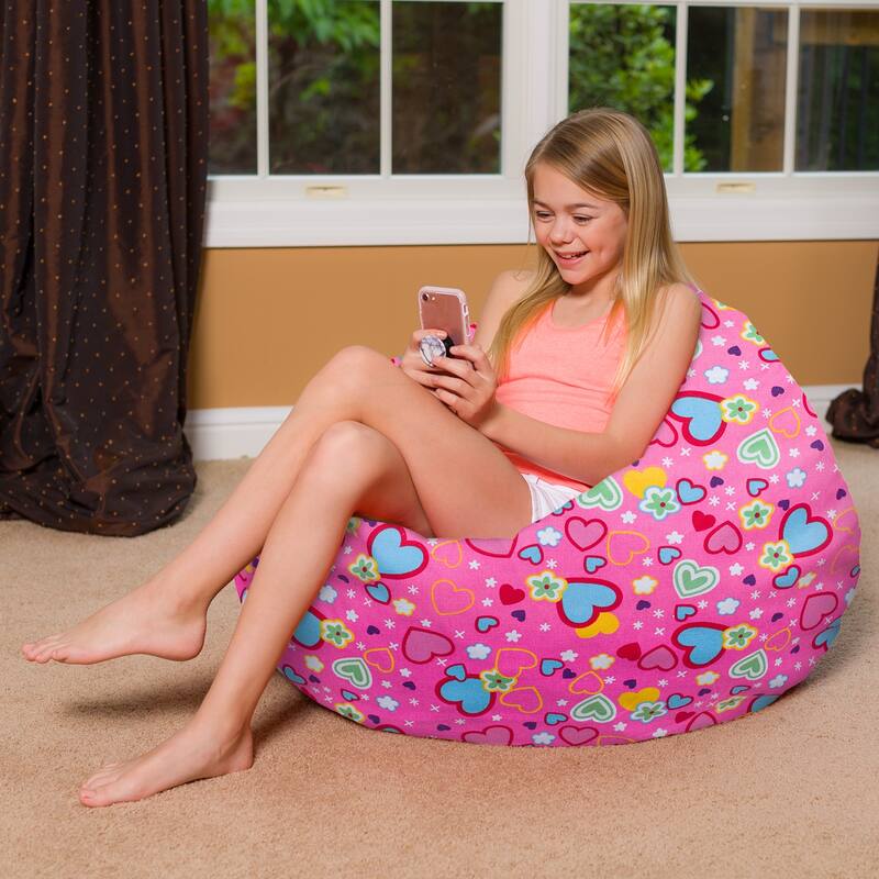 Kids Bean Bag Chair, Big Comfy Chair - Machine Washable Cover