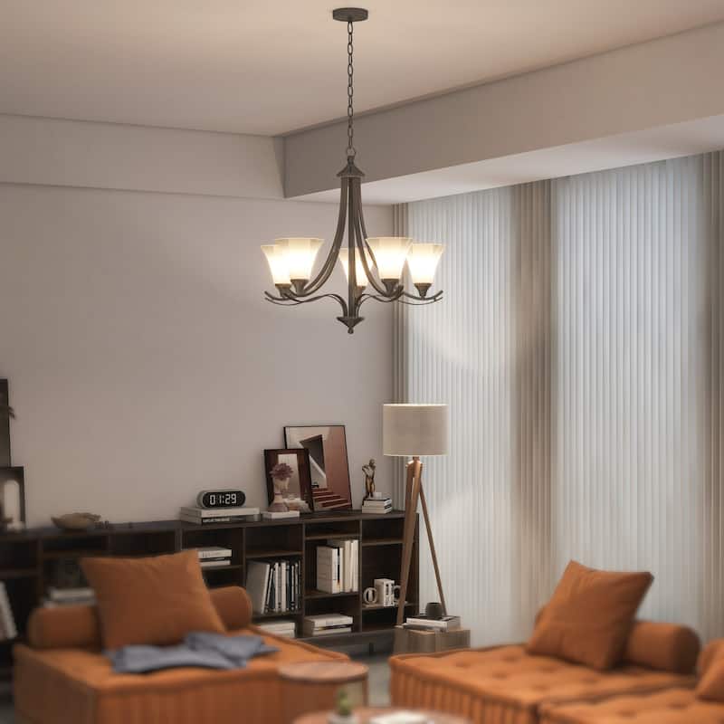 5-Light Adjustable Metal Chandelier