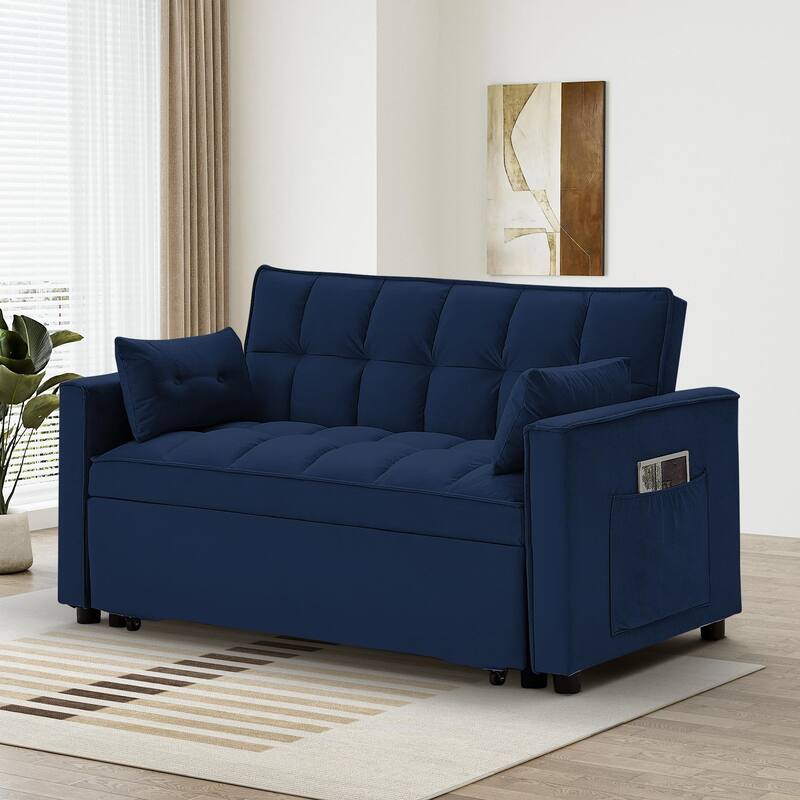 Ouyessir 3 in 1 Multi-Functional Convertible Sleeper Sofa Bed - Basic Version - Blue