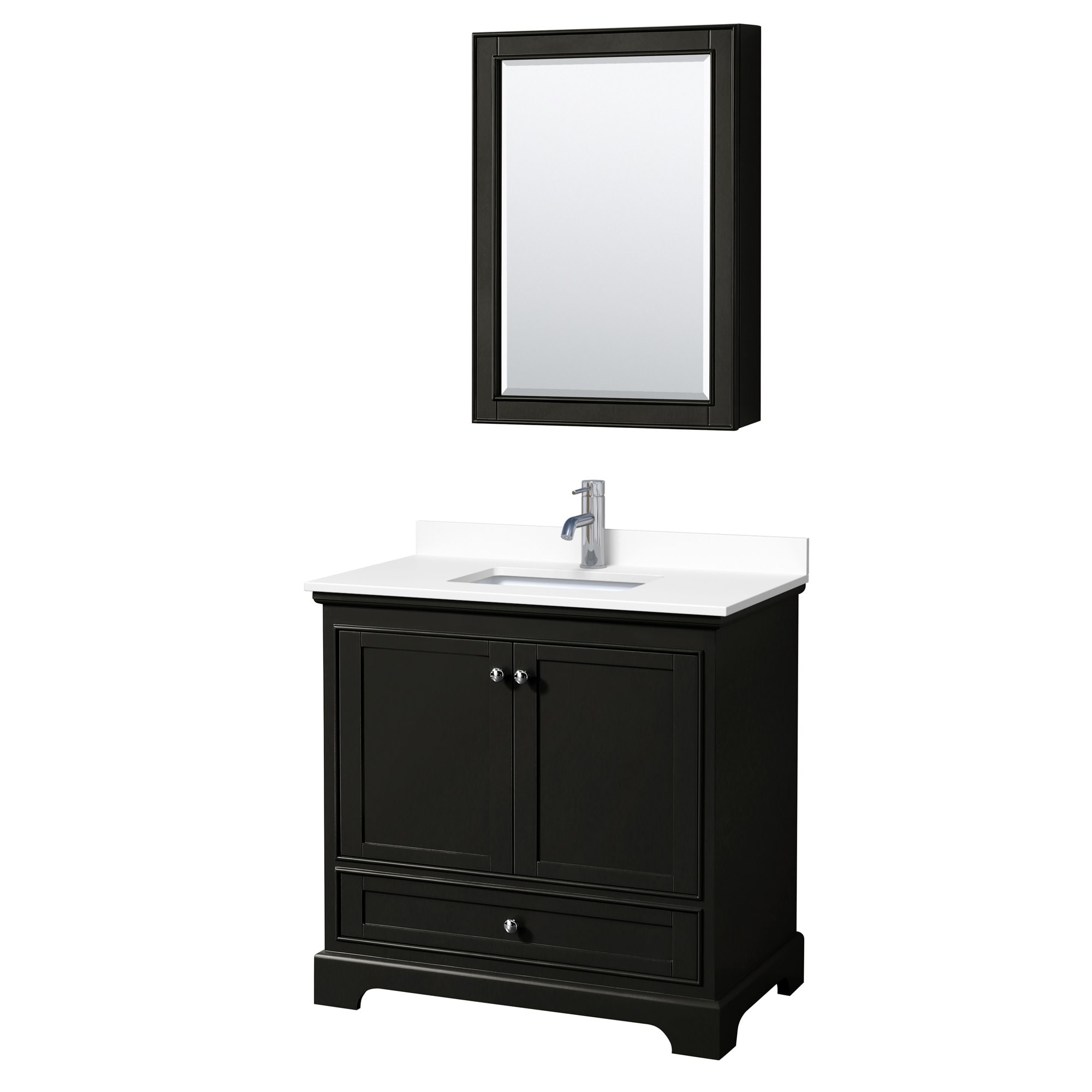 Wyndham Collection Deborah 36" Free Standing Single Basin Vanity Set