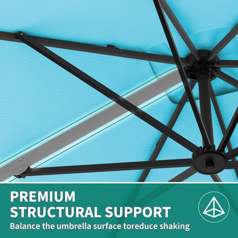 10x10Ft Offset Patio Umbrella, with Adjustable Tilt, 360° Rotating