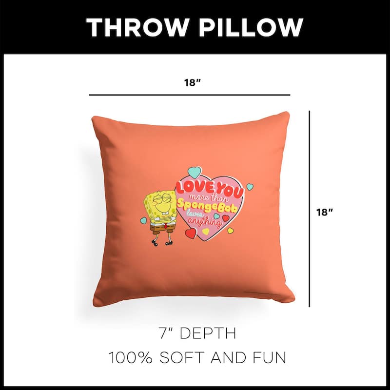 Nickelodeon Spongebob Valentine's Day 18 Inch Throw Pillow
