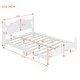 preview thumbnail 9 of 11, Full Size Wood Platform Bed Frame with Slat Support, Retro Design with Sturdy Wooden Construction