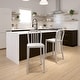 preview thumbnail 28 of 116, 2 Pack 24'' High Metal Indoor-Outdoor Counter Height Stool w/ Vertical Slat Back Silver