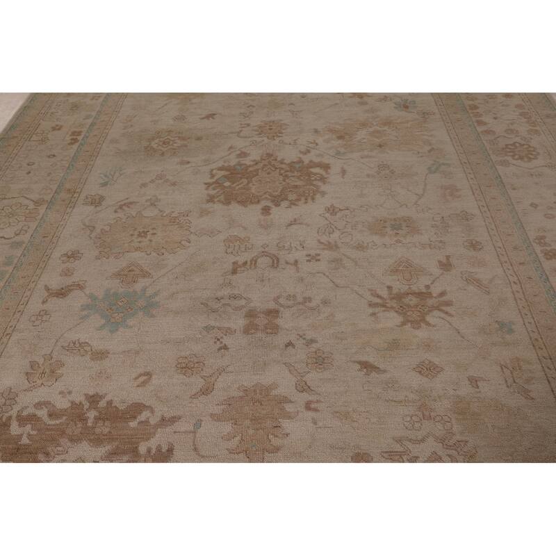 Earth Tone Oushak Vegetable Dye Area Rug Handmade Wool Carpet - 8'1" x 11'0"