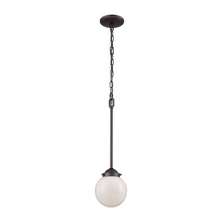 Beckett 1-Light Pendant in Oil Rubbed Bronze with Opal White Glass