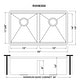 preview thumbnail 10 of 9, Ruvati 33-inch Workstation Ledge 50/50 Double Bowl Undermount 16 Gauge Stainless Steel Kitchen Sink - 15″ x 16″, 15″ x 16″