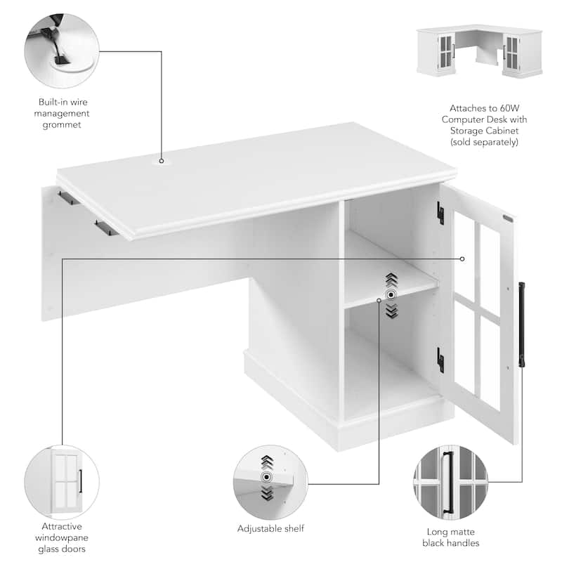 Westbrook 42W Desk Return with Storage by Bush Furniture
