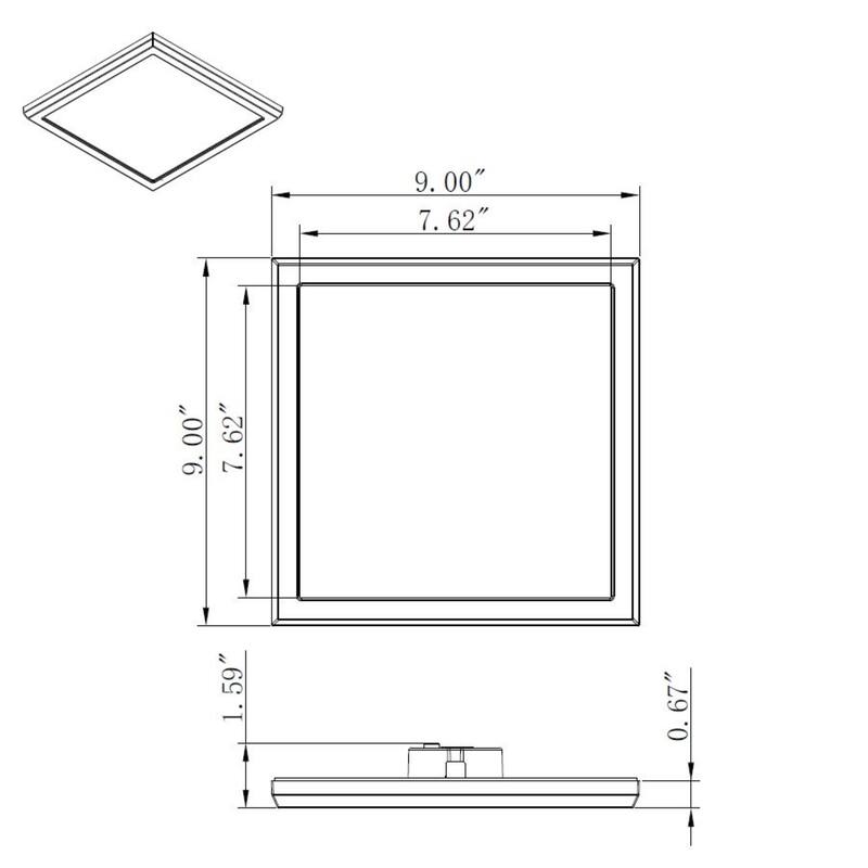 Blink Pro 13W 9in LED Fixture CCT Selectable Square Shape Brushed Nickel Finish 120V - Brushed Nickel