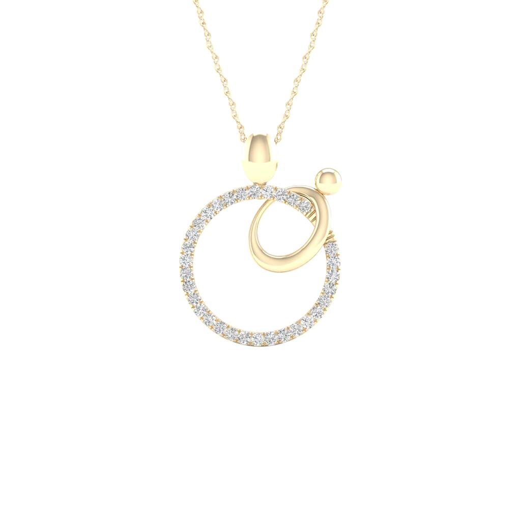 1/10ct TDW Diamond Motherly Love Pendant Necklace in 10k Gold for Women