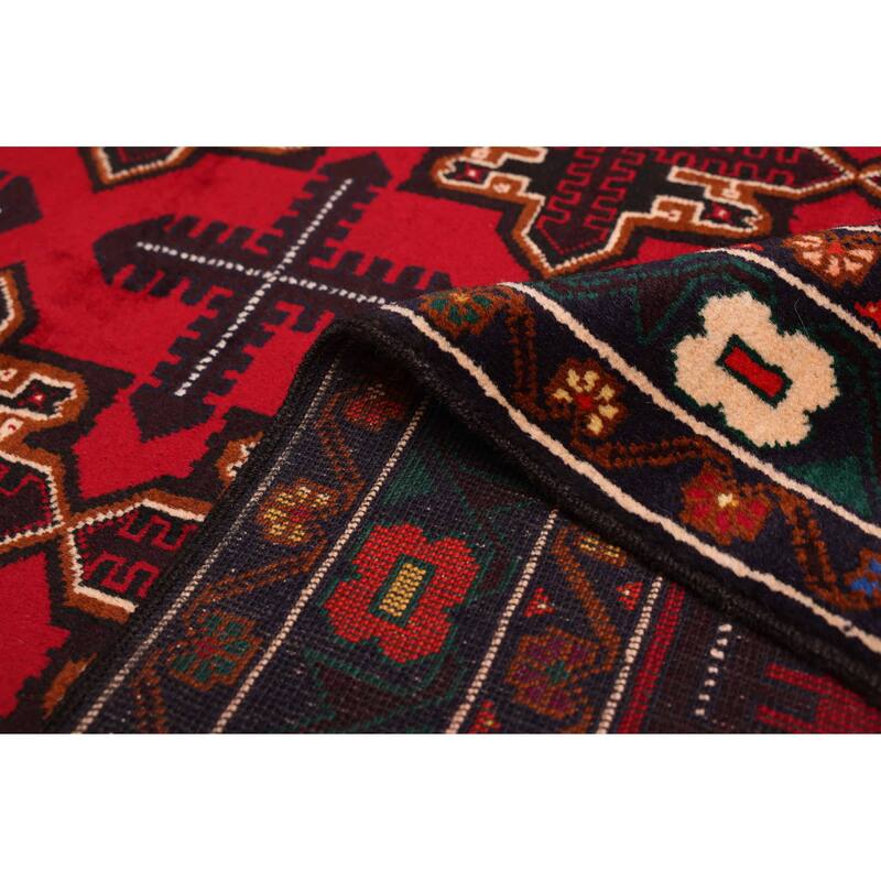ECARPETGALLERY Hand-knotted Teimani Red Wool Rug - 3'7 x 6'7