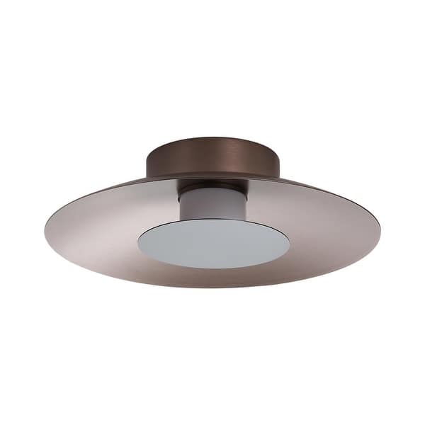 slide 1 of 1, Luma LED Flush Mount - 12" in Coffee Silver with Graphite Shade - Bronze