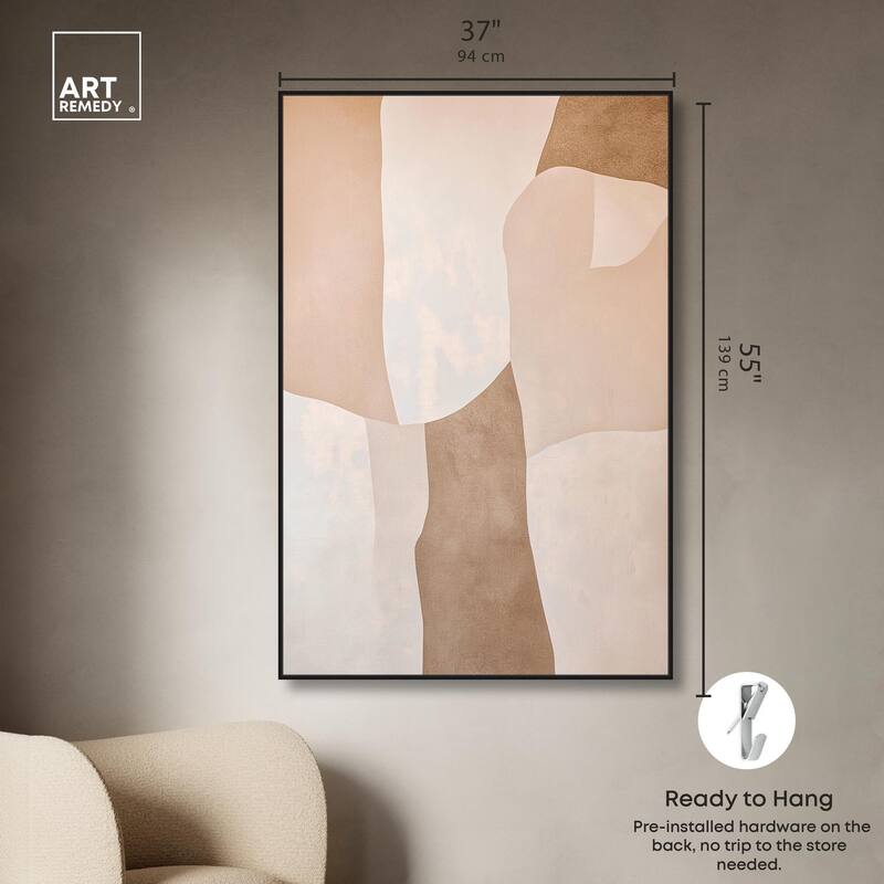 Forms in Beige I Canvas by Art Remedy
