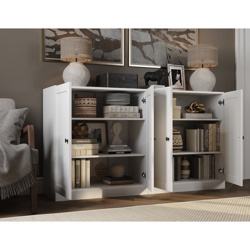 Palace Imports 100% Solid Wood 64" Sideboard with Raised Panel Doors & Adjustable Shelves