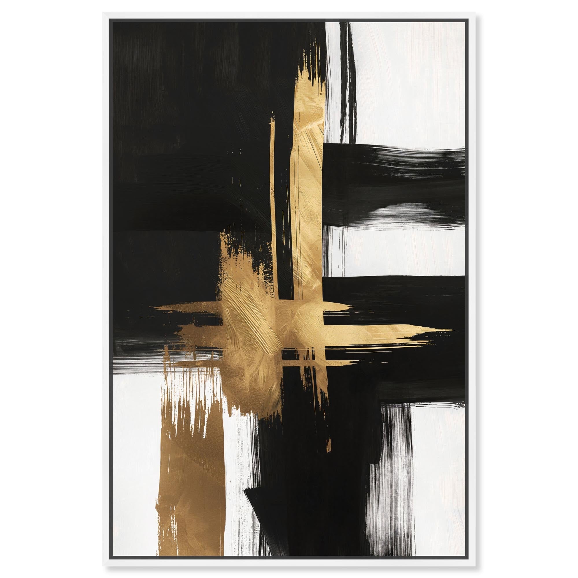 Golden Contrast I Canvas Gold Leaf Wall Art by Art Remedy