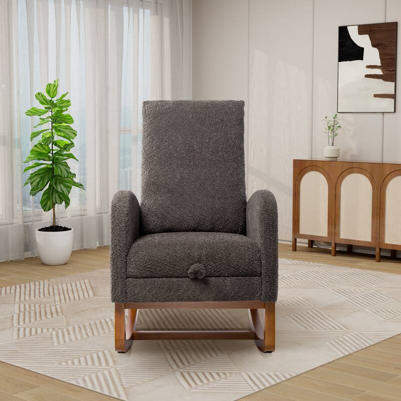 Modern Boucle Accent Rocking Chair, Set of 1