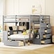 preview thumbnail 22 of 34, Storage-Savvy Design Full Over Twin Bunk Bed with Desk, Drawers and Shelves
