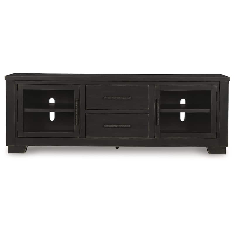 Signature Design by Ashley Galliden Black 80" TV Stand for TVs up to 92" - 79.5" W x 20" D x 28.13" H