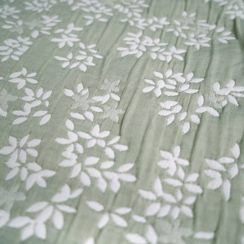 CEDAR COURT Annabella Floral Desert Sage Soft Matelasse Jacquard Quilt Set
