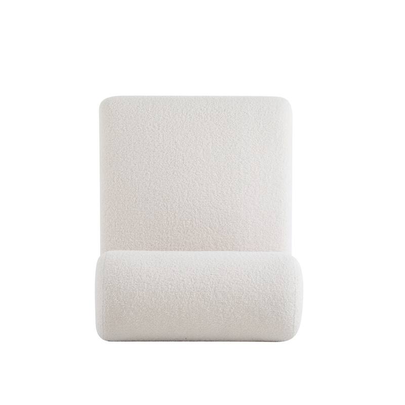 [Set of 2] Modern Boucle Lounge Chair with Solid Wood Frame