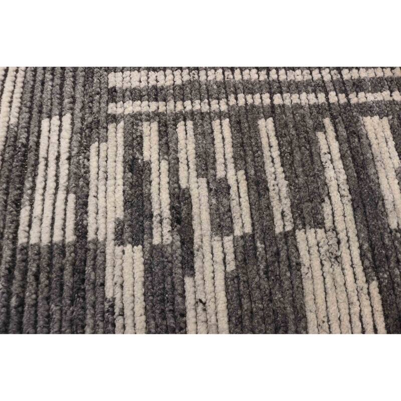 ECARPETGALLERY Hand-knotted Tangier Dark Grey Wool Rug - 5'3 x 7'4