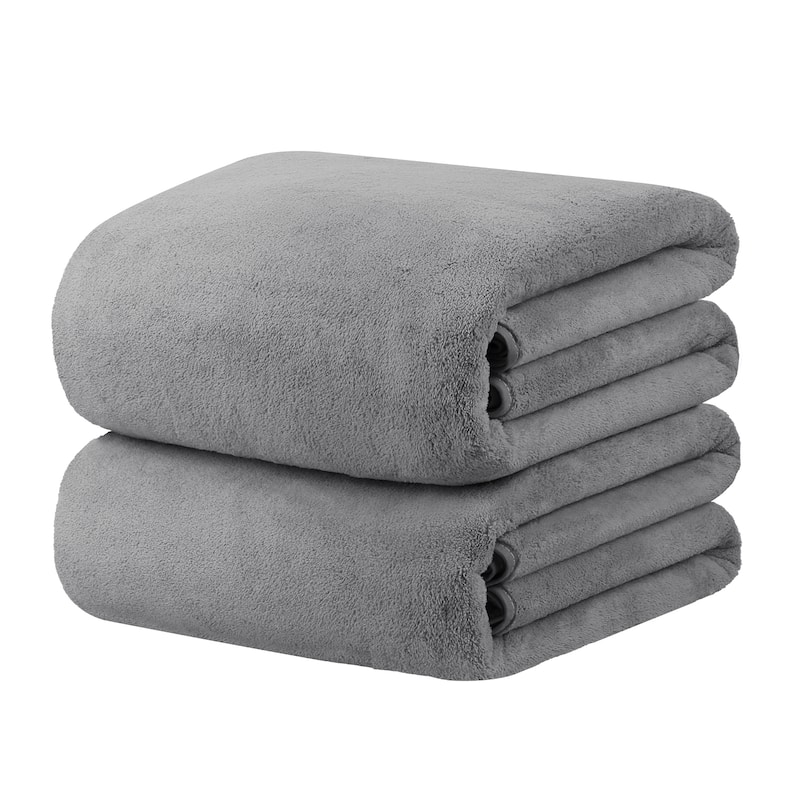 Oversized Bath Sheet Soft Absorbent Large Towels for Bathroom - 35"x70" - Grey