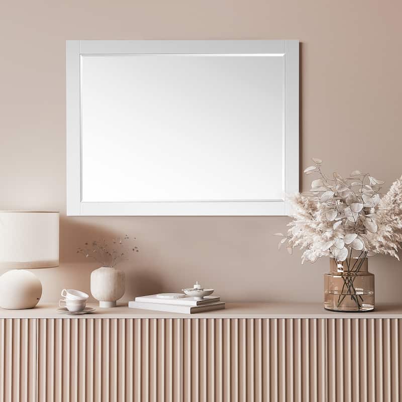 Altair Ivy Rectangular Bathroom Wood Framed Wall Mirror