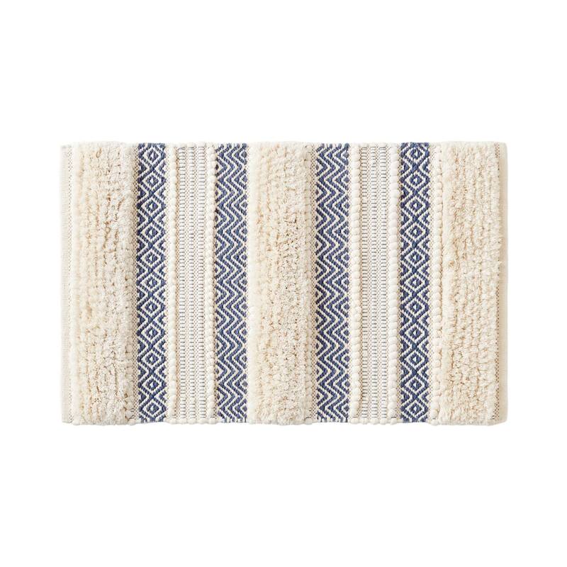 INK+IVY Asher Woven Texture Stripe Bath Rug