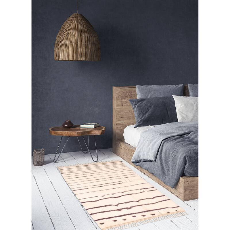 ECARPETGALLERY Hand-knotted Pak Finest Marrakesh Cream Wool Rug - 4'1 x 6'1