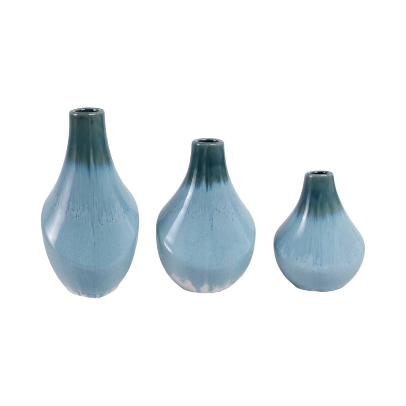 Stoneware Decorative Vases Sleek Silhouettes Modern Glam (Set of 3)