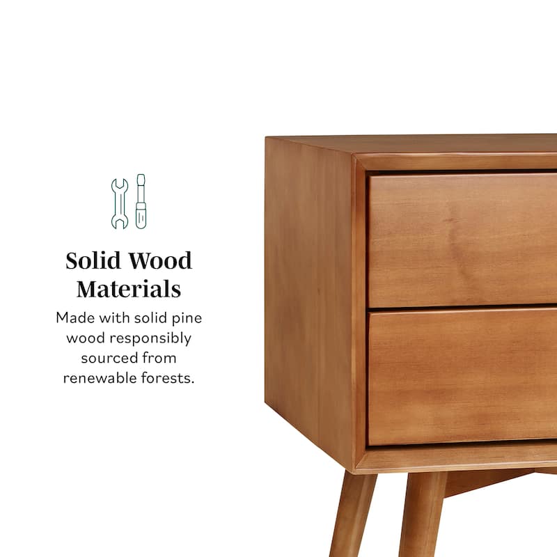 Middlebrook Mid-Century Modern Solid Wood 2-Drawer Nightstand